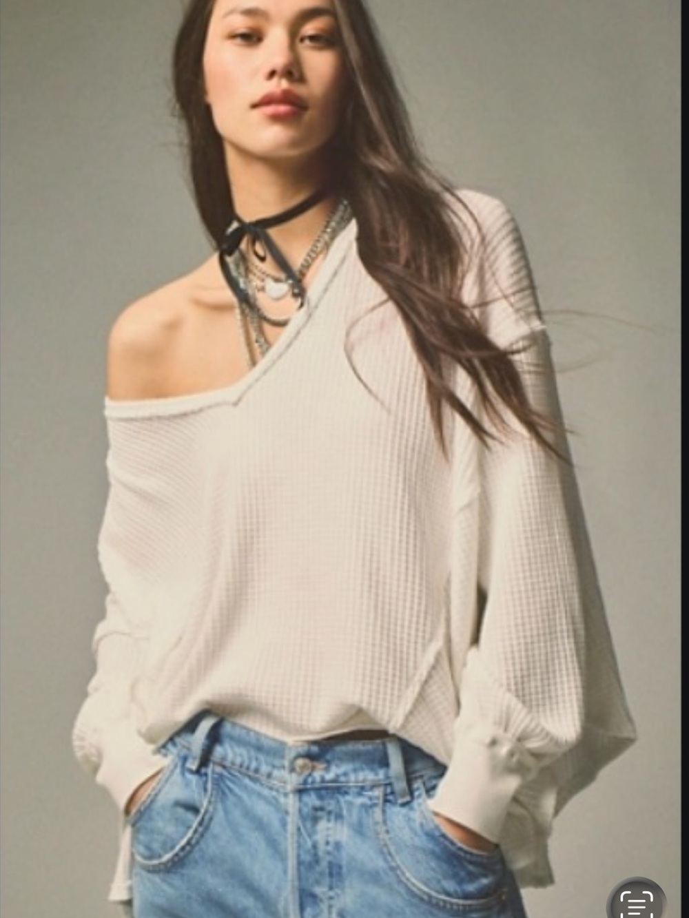 We The Free (Free People) Coraline Thermal in ivory 🤍 Size Small